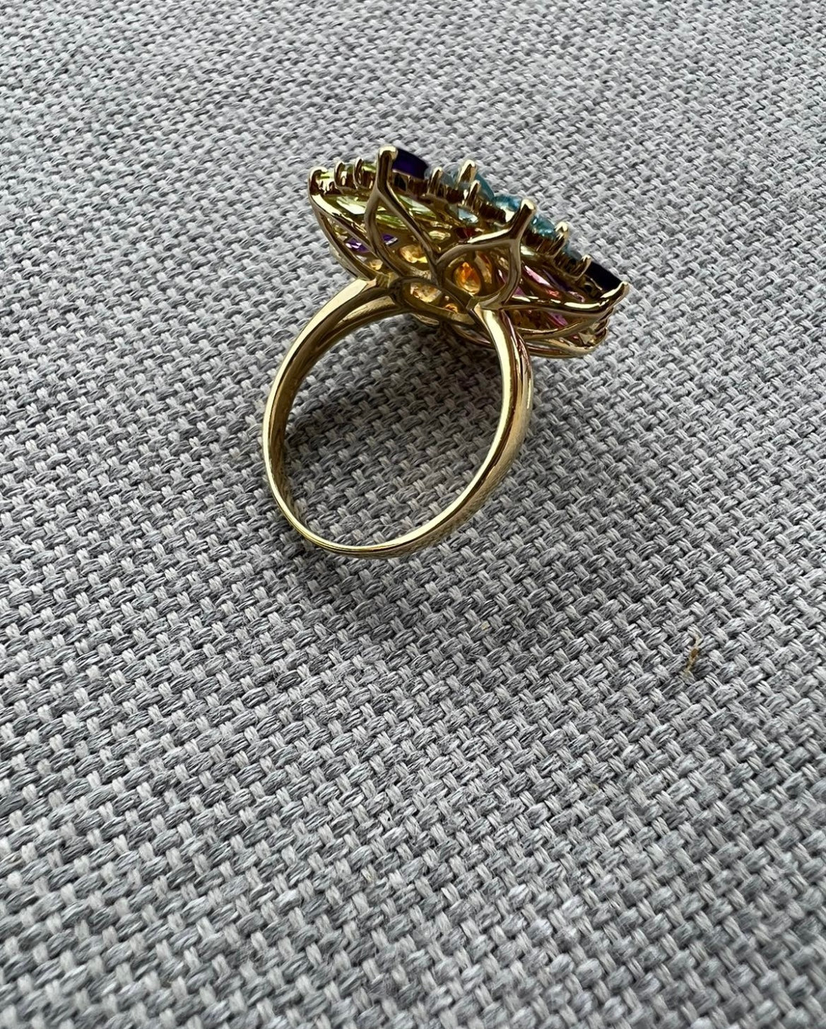 Multi-Gem Floral Ring