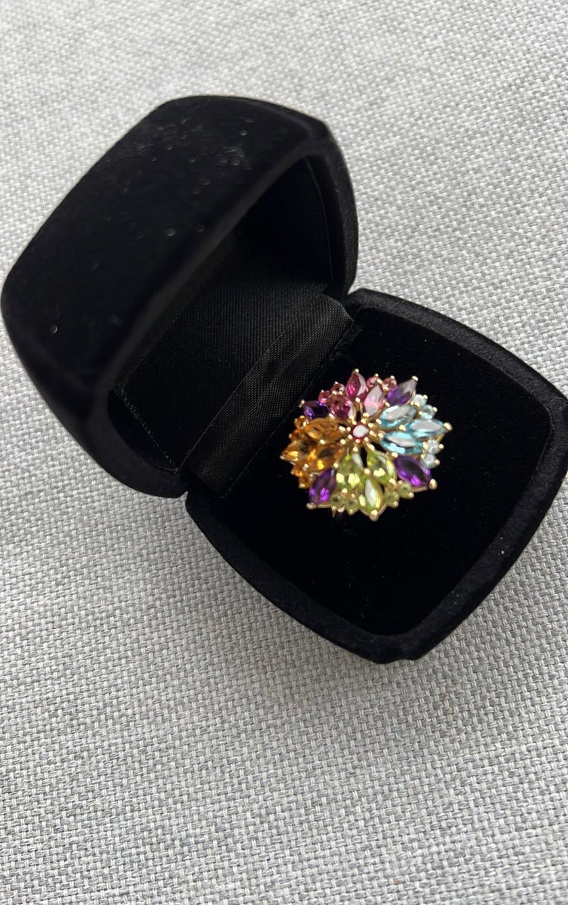 Multi-Gem Floral Ring